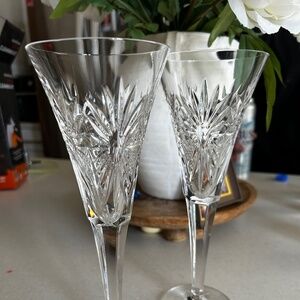 Waterford fine crystal champagne flutes